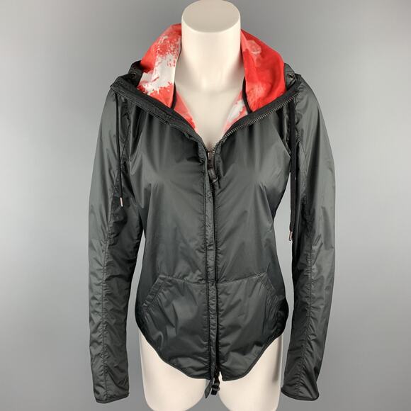 KRU Size 4 Black & Red Polyamide Reversible Hooded Jacket - Picture 1 of 7